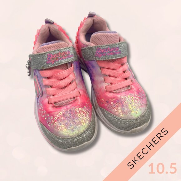 Skechers Sneakers Girl's Size 10.5 – Pink Glitter Rainbow Magical Collection - Picture 2 of 6